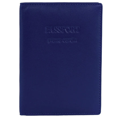 Pierre Cardin Passport Cover in leather Blue