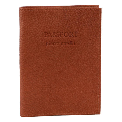 Pierre Cardin Passport Cover in leather Cognac