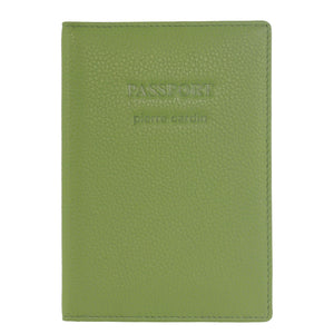 Pierre Cardin Passport Cover in leather Jade
