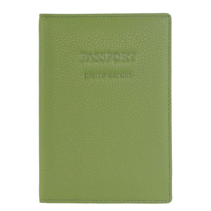 Pierre Cardin Passport Cover in leather Jade