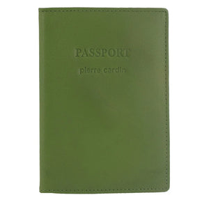 Pierre Cardin Passport Cover in leather Leaf