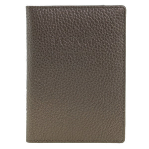 Pierre Cardin Passport Cover in leather Metallic Bronze