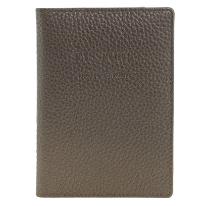 Pierre Cardin Passport Cover in leather Metallic Bronze