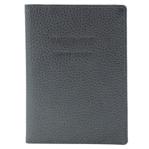 Pierre Cardin Passport Cover in leather Metallic Grey