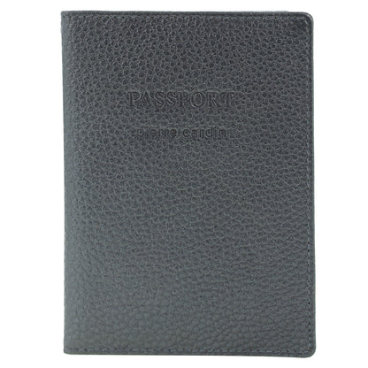 Pierre Cardin Passport Cover in leather Metallic Grey