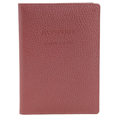 Pierre Cardin Passport Cover in leather Metallic Rose