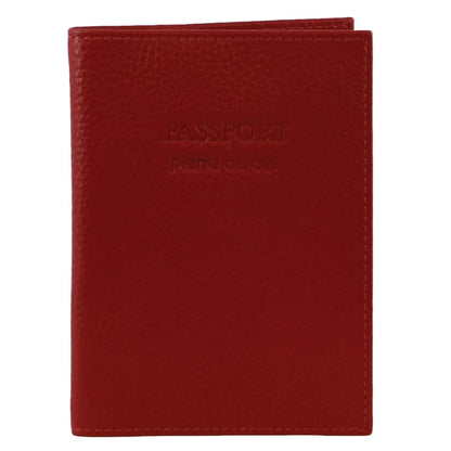 Pierre Cardin Passport Cover in leather Red