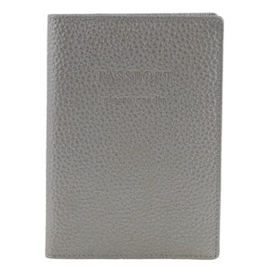 Pierre Cardin Passport Cover in leather Silver