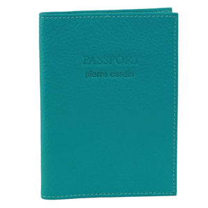 Pierre Cardin Passport Cover in leather Turquoise