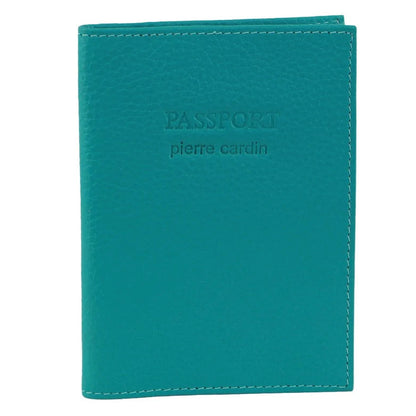 Pierre Cardin Passport Cover in leather Turquoise
