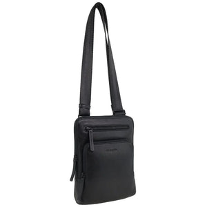 Pierre Cardin Leather shoulder bag 4006 Black