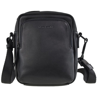 Pierre Cardin Leather shoulder bag 4007 Black