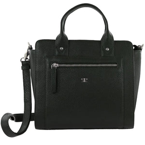 Pierre Cardin Leather Mini Tote Crossbody handbag 4042 Black