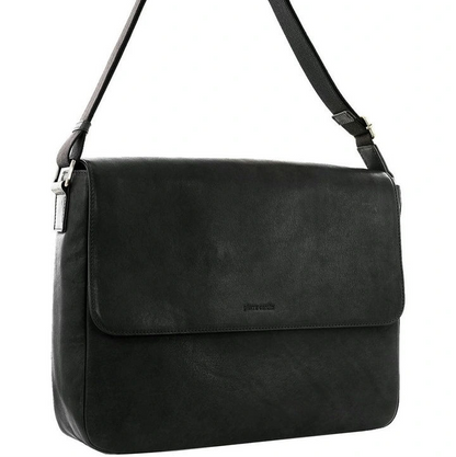 Pierre Cardin Leather Messenger briefcase 4084 Black