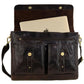 Pierre Cardin Leather Messenger briefcase 4092 Chocolate