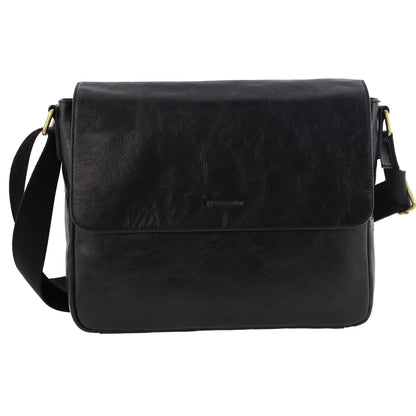 Pierre Cardin Leather Messenger briefcase 4094 Black
