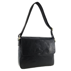 Pierre Cardin Leather Messenger briefcase 4094 Black