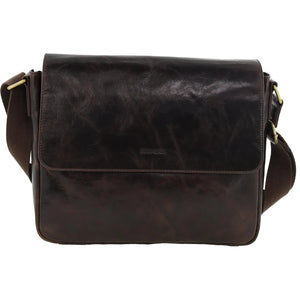 Pierre Cardin Leather Messenger briefcase 4094 Chocolate