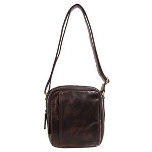 Pierre Cardin Leather shoulder bag 4095 Chocolate