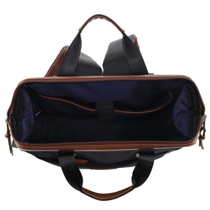 Pierre Cardin Nylon 2-tone Euro Backpack 4106 Black