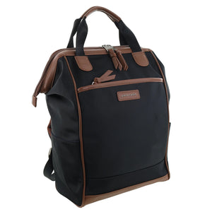 Pierre Cardin Nylon 2-tone Lite Backpack 4107 Black