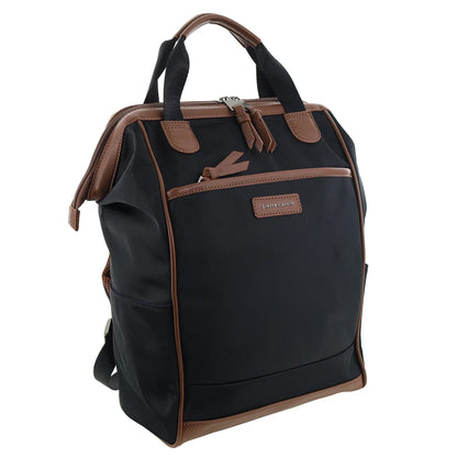 Pierre Cardin Nylon 2-tone Lite Backpack 4107 Black