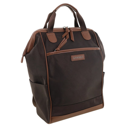 Pierre Cardin Nylon 2-tone Lite Backpack 4107 Chocolate