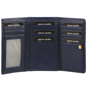 Pierre Cardin Ladies leather Tri-fold wallet 8876 Navy