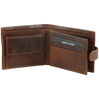 Pierre Cardin Leather wallet with coin pouch PC8780 COGNAC