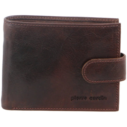 Pierre Cardin Leather wallet with coin pouch 8874 Chocolate