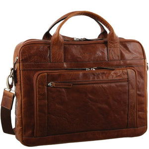 Pierre Cardin Leather briefcase PC2797 CHESTNUT