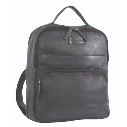 Pierre Cardin leather backpack 2808 Light Black