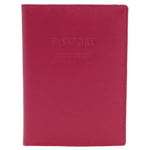 Pierre Cardin Passport Cover in leather Fuschia