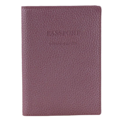 Pierre Cardin Passport Cover in leather Pearl