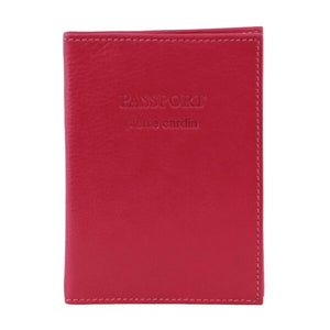 Pierre Cardin Passport Cover in leather Fushia