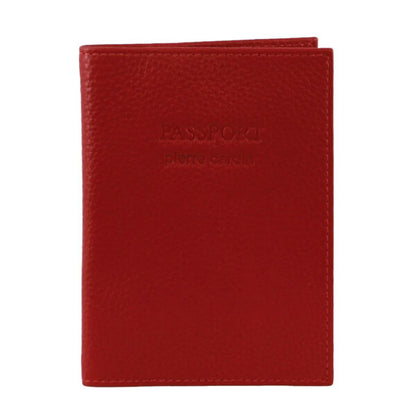 Pierre Cardin Passport Cover in leather Red