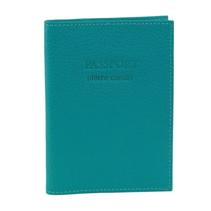 Pierre Cardin Passport Cover in leather Turquoise