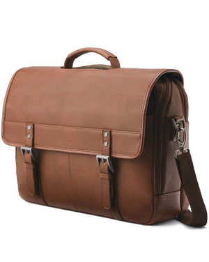 Samsonite Classic Leather 15.6'' flapover briefcase Cognac