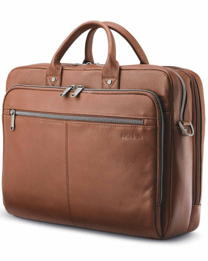 Samsonite Classic Leather Toploader Cognac