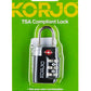 Korjo TSA Combination lock TSA71 Black or Silver