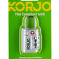 Korjo TSA Combination lock TSA71 Black or Silver