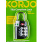 Korjo TSA Combination Indicator lock TSA72 BLACK