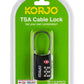 Korjo TSA Flexicable lock TSAFC Black or Silver