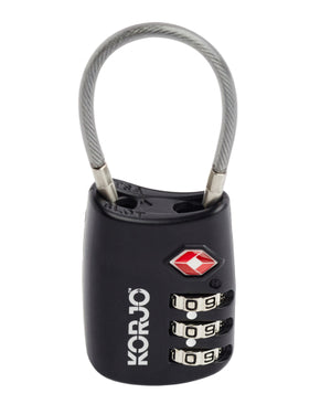 Korjo TSA Flexicable lock TSAFC Black or Silver