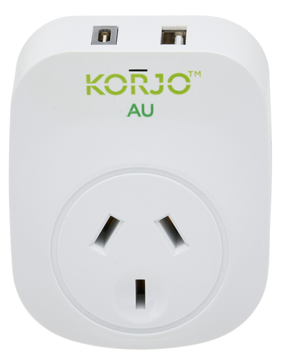 Korjo Adaptor USB A+C Power Adaptor USBACAU for Australia