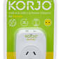 Korjo Adaptor USB A+C Power Adaptor USBACEU for Europe