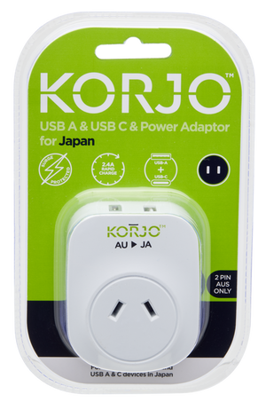 Korjo Adaptor USB A+C Power Adaptor USBACJA for Japan