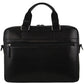 Pierre Cardin Leather Laptop Briefcase 3824 Black / Navy trim