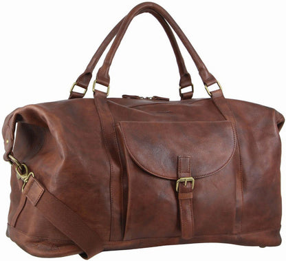 Pierre Cardin Leather overnight duffle 3134 CHESTNUT