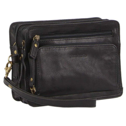 Pierre Cardin leather wrist bag PC3133 BLACK